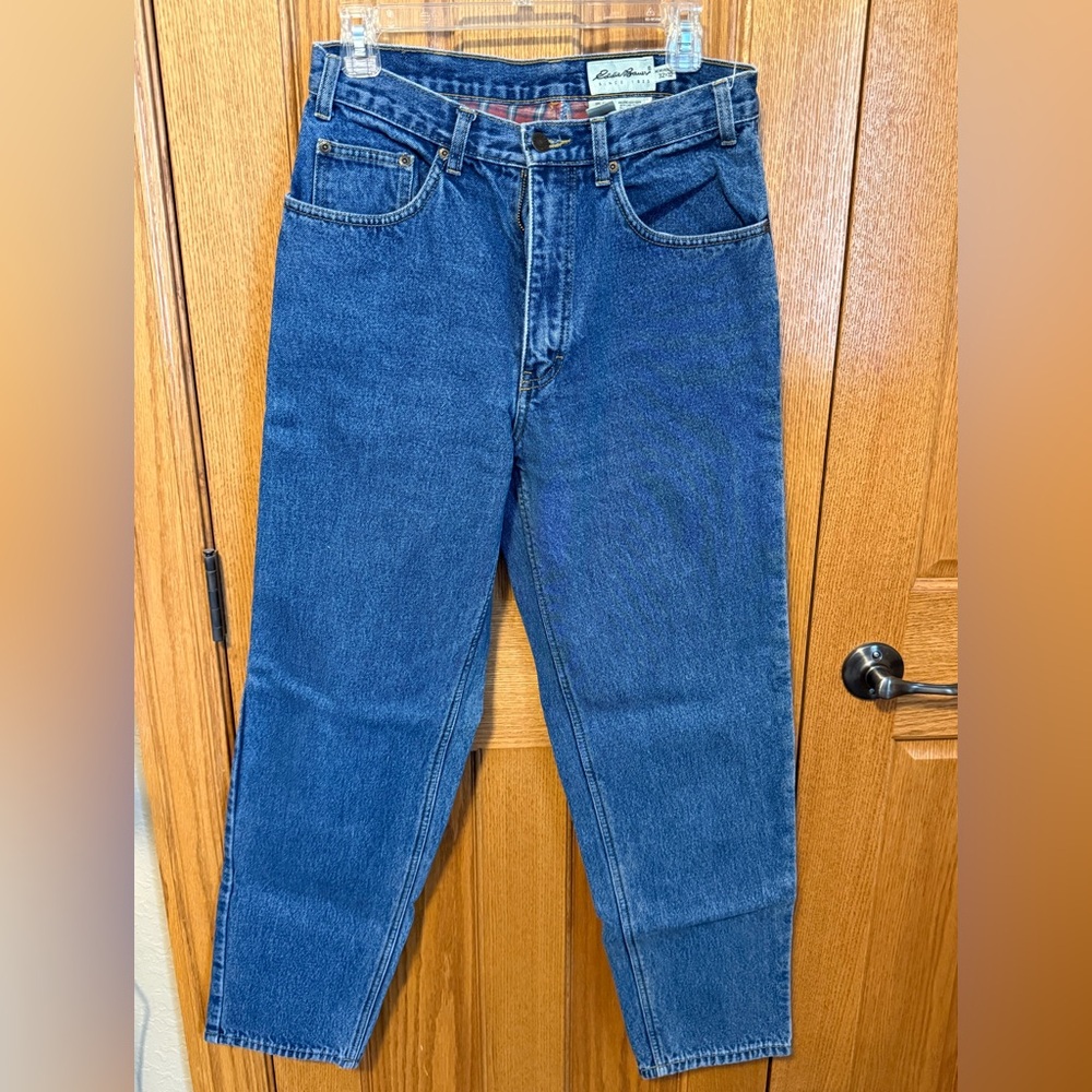 Eddie Bauer Men's Straight Fleece lined Blue Jeans